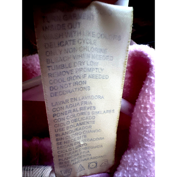 Disney Vintage Tinkerbell Pink Fleece Zip Up Hoodie Bling Jacket XL Pockets - Picture 9 of 9